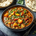 B9. Veg Korma , Rice, Salad, & Paratha Combo