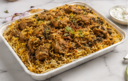AA18. Large Tray Gongura Hyderabadi Chicken Dum Biryani
