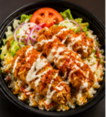B8. Fried Chicken Over Rice