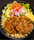 B10. Chicken Chapli Kabab Over Rice