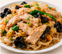I10. Rice Noodles with Pork, Chicken, Black Mushrooms (DF)