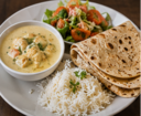 B9. Veg Korma , Rice, Salad, & Paratha Combo (V)