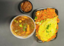 F25. Triple Schezwan Rice With Gravy - Chicken